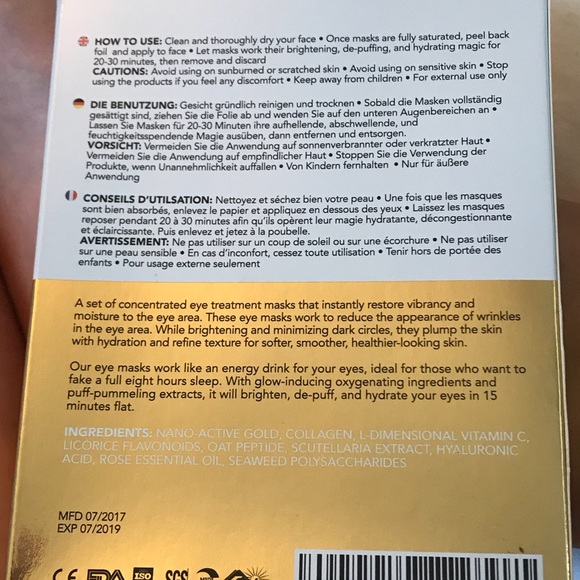 FOUR Anti wrinkle + energizing eye masks - Picture 2 of 2